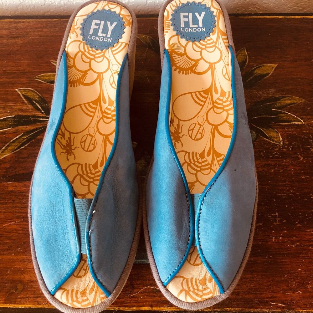 Fly London Youn Wedge Shoes Blue Size 40/US 9/ Also Fits 8W